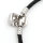 AKKI Charms Armband mit 1 Anhänger starterset sale, Edelstahl Zirkonia Murano bettel Beads Bead Silber Original Perlen Strass Elements, mit Pandora Style kompatibel Schmuck Glas Leder  17cm