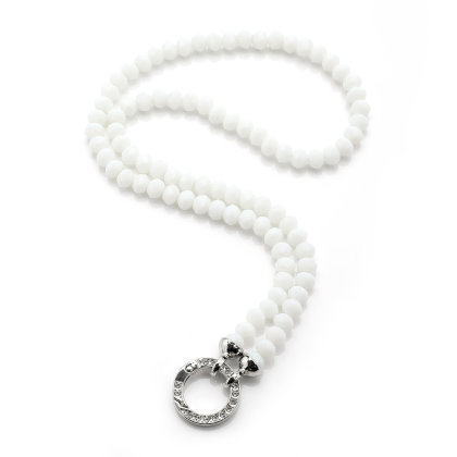 Vario Schmuck Halskette 55cm 8mm Weiß